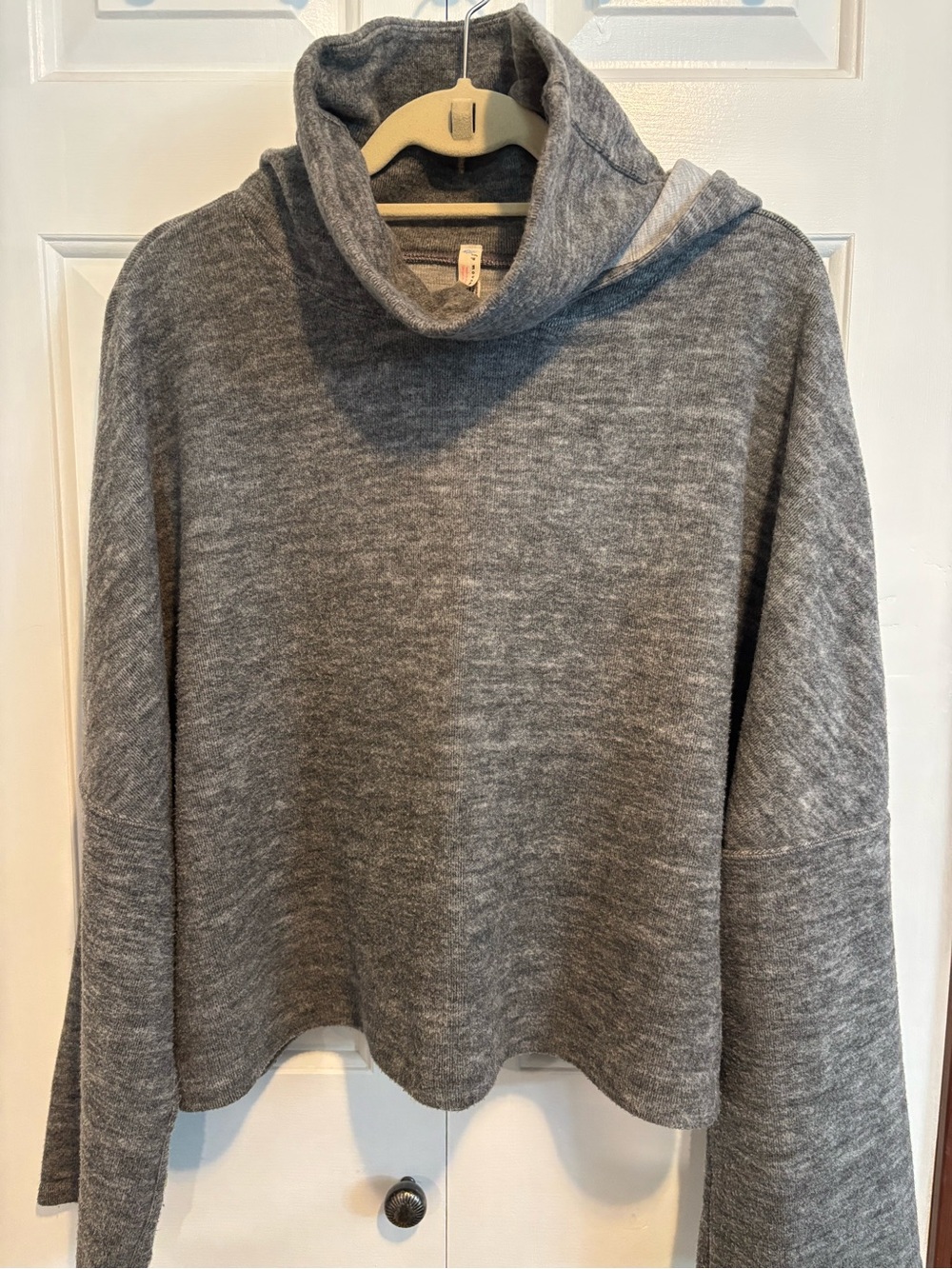 Free People FP Movement Gray Hooded Nova Pullover Sweatshirt